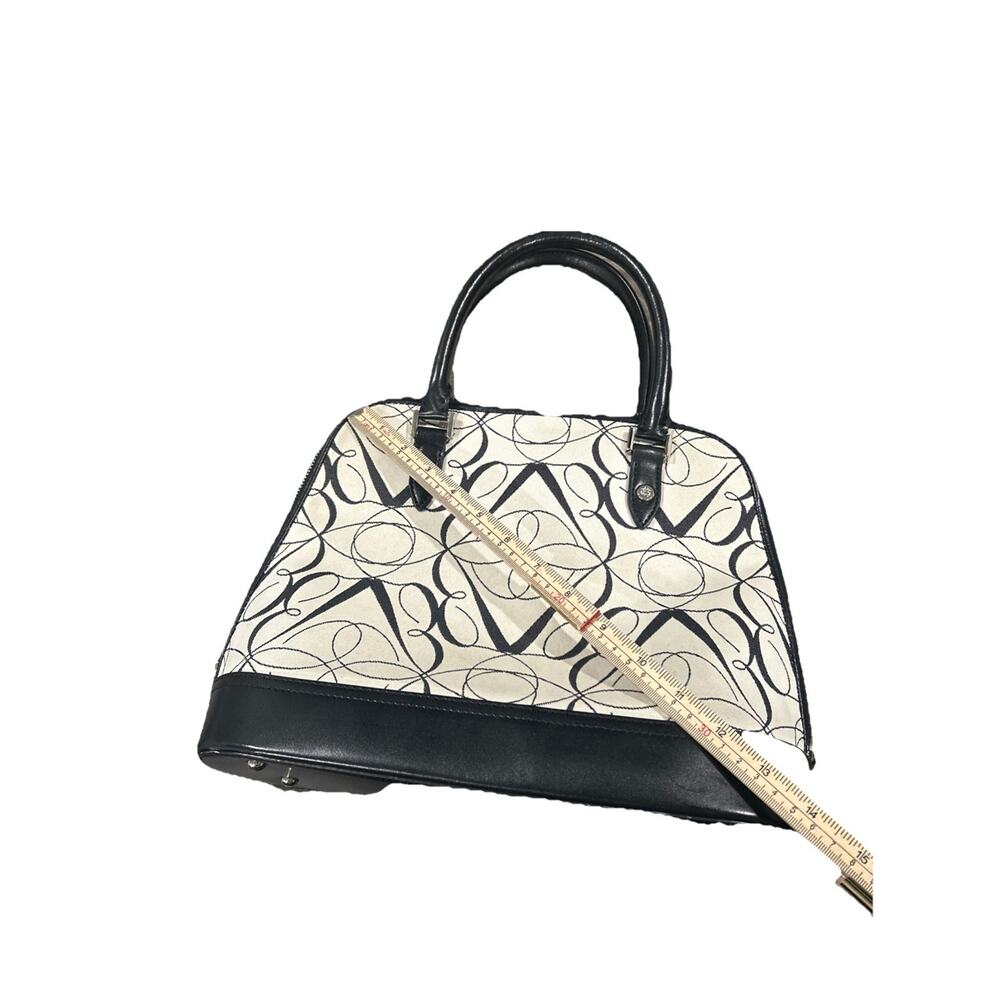 Brooks Brother Genuine Leather And Canvas Bag With Zipper And Swirling Pattern - Picture 15 of 15